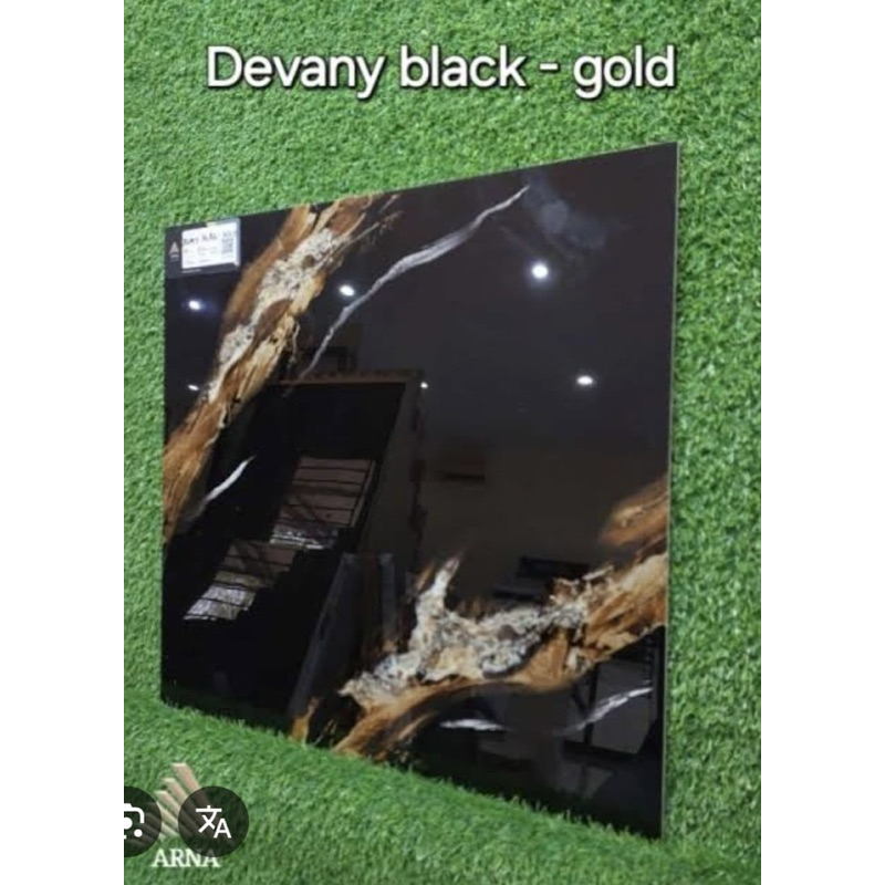 Granite lantai Arna 60x60 Devany Black Gold
