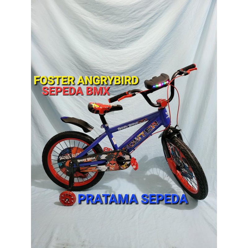 Sepeda Anak BMX 18 Inch Foster Angry Bird Fat Bike 3.0 Lampu dan Musik