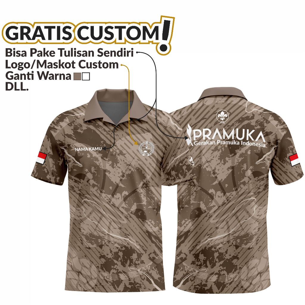 Jersey Pramuka Custom Nama Logo Dll Kaos Pramuka Terbaru Gratis Ganti Nama