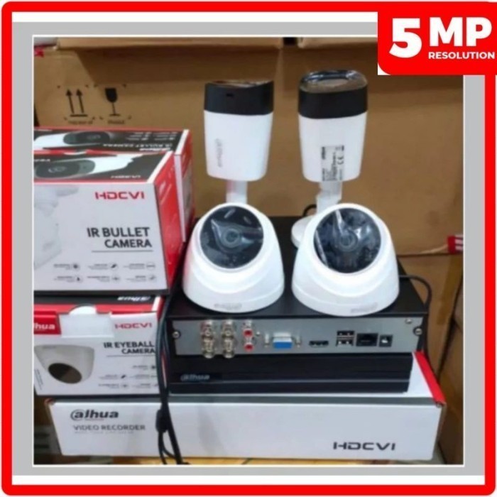 PAKET CCTV DAHUA 5 MP DVR 4 CHANNEL SIAP PKAI