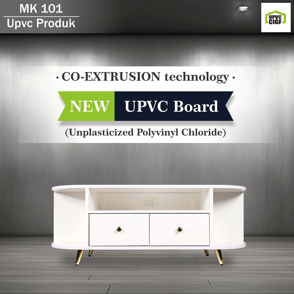 Meja TV | Rak TV 2 Laci & Rak Buku UPVC MK-101 Furniture Anti Rayap dan Anti Air Desain Minimalis
