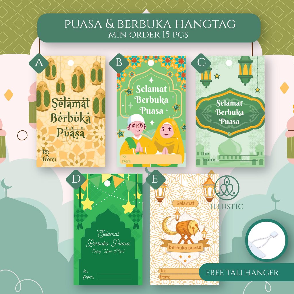 Hang Tag GiftTag Selamat Berbuka Puasa dan Selamat Menjalankan Ibadah Puasa (Free Tali)