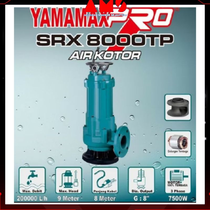POMPA SUBMERSIBLE / POMPA CELUP AIR KOTR 8" 3 PHASE SRX 8000 TP YAMAMAX PRO