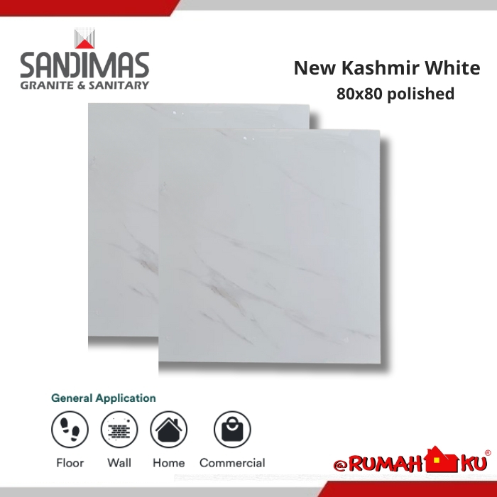 SANDIMAS LANTAI GRANIT NEW KASHMIR WHITE 80X80 1dus isi 3pcs =1,92m2 polished