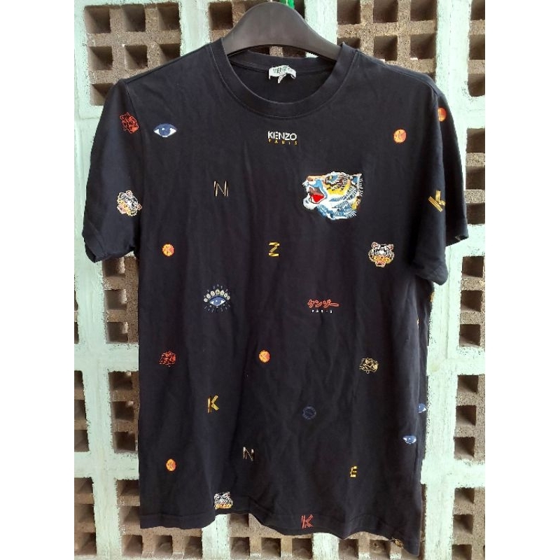 KAOS BAJU KENZO HITAM  BAJU SECOND UKURAN M