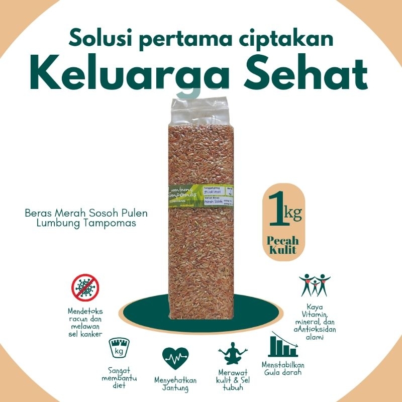 

Beras Merah Sosoh Lumbung Tampomas 1 Kg