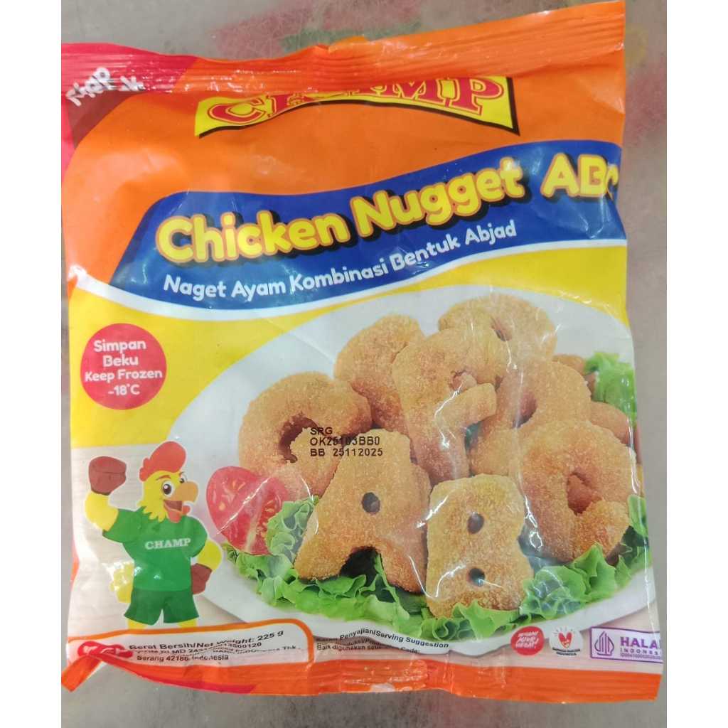 

CHAMP Chicken Nugget ABC (Naget Ayam Kombinasi Bentuk Abjad) 225gr