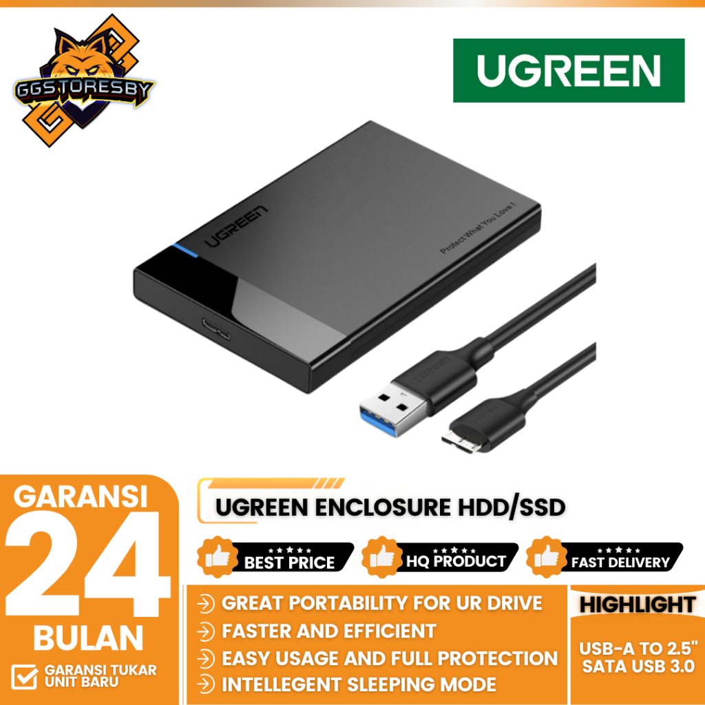 Ugreen Enclosure Hdd/Ssd Usb-A To 2.5" Sata Usb 3.0 - 30848