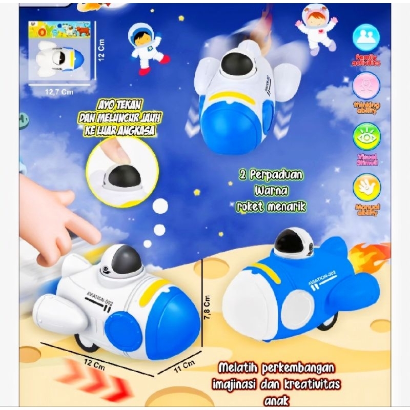 MAINAN ANAK PESAWAT ROKET ASTRONOT Mainan Pesawat Terbang Roket Astonot