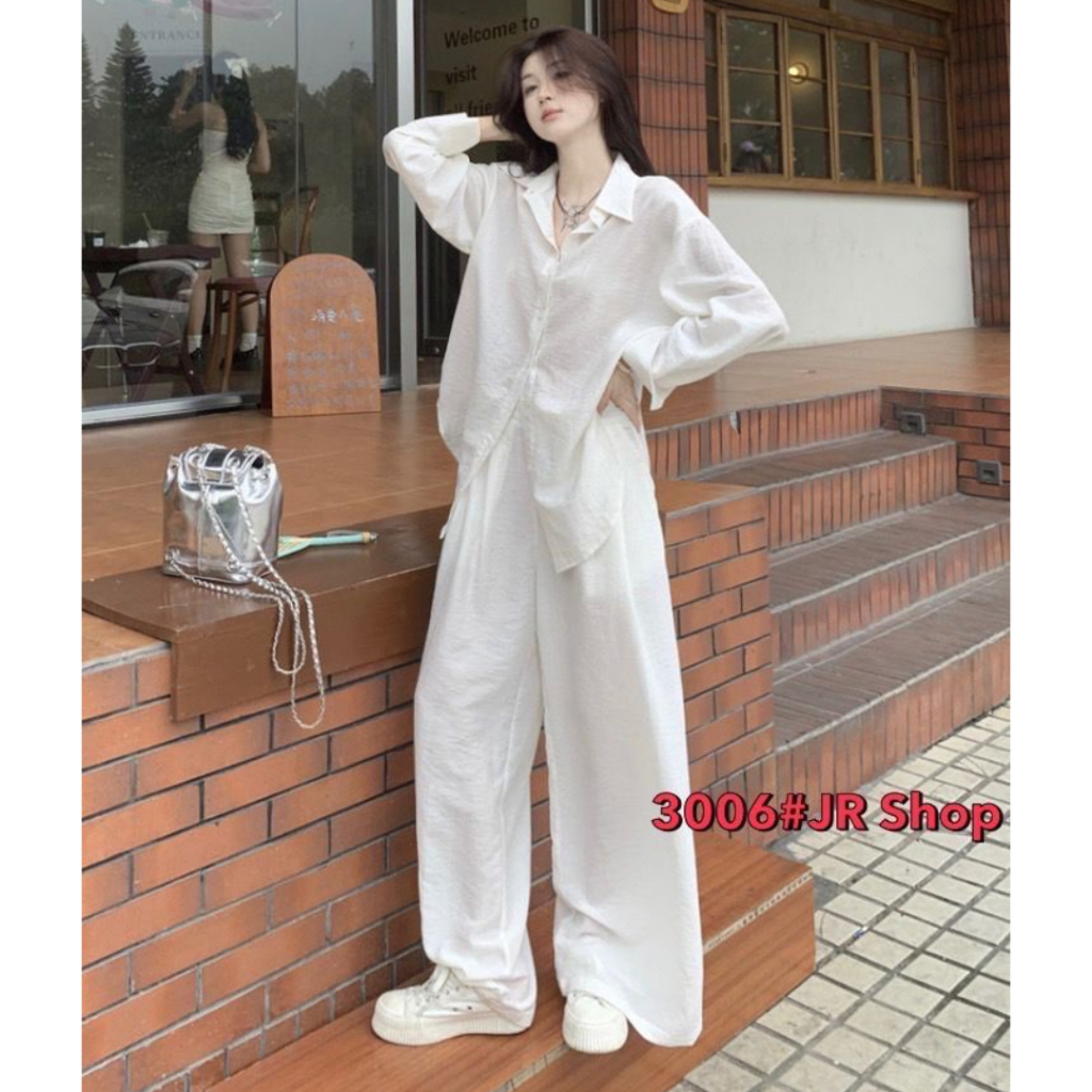 (NEW ARRIVAL) JR Fashion Setelan Kemeja Lengan Panjang dan Celana Panjang Stylish (JR3006)