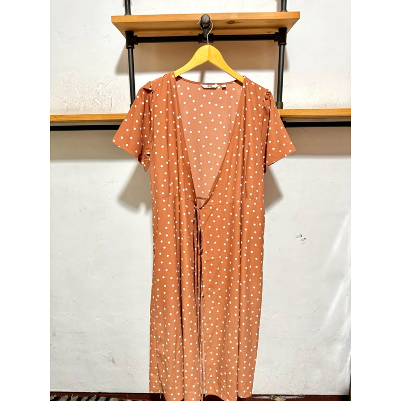 dress uniqloo / wrap dress uniqlo / dress elegan / dress korea