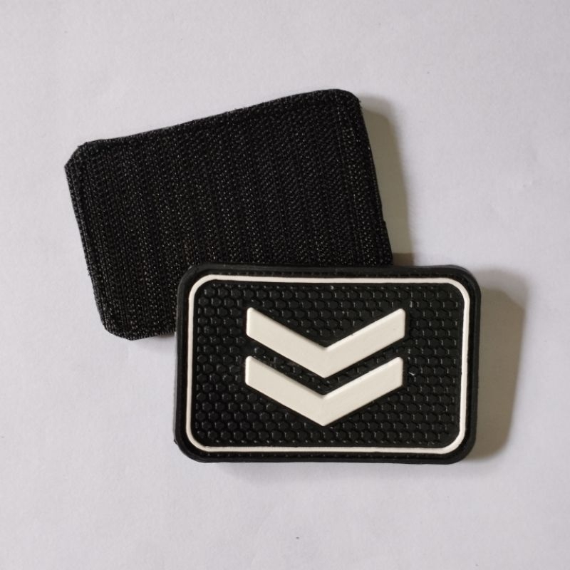 Patch rubber logo pangkat Bintara Polri Bripda Briptu Brippol Bripka tempelan emblem karet velcro