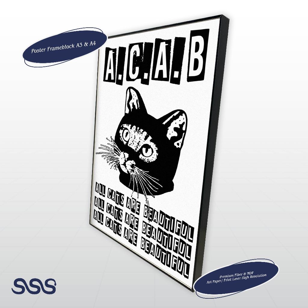 POSTER CAT / AESTHETIC POSTER / POSTER FRAMEBLOCK