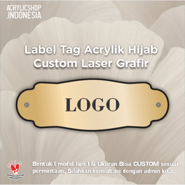 Label Acrylic Custom | Lebel Akrilik Hijab | Label Inisial Custom | Label Baju Custom | Merk Hijab A