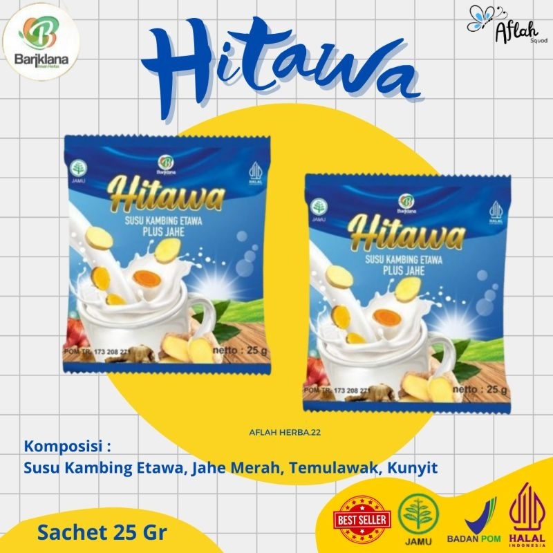 

BARIKLANA - HITAWA SACHET 25GR / SUSU KAMBING ETAWA PLUS JAHE MERAH, TEMULAWAK, KUNYIT / SUSU ETAWA HERBAL / MEMBANTU MENGATASI ASAM URAT / NYERI SENDI / REUMATIK / KRAM KAKI / PEGAL LINU / SARAF KEJEPIT / OSTEOPOROSIS