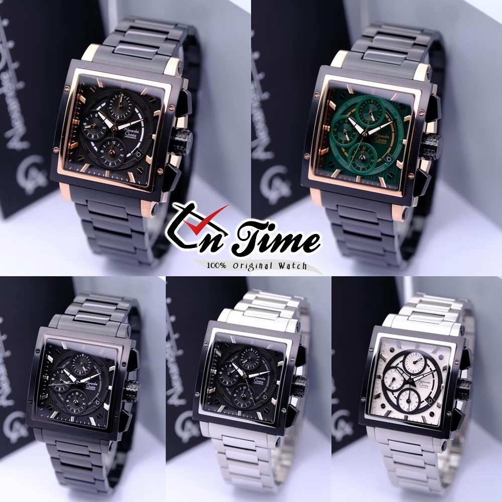 Jam Tangan Pria Anti Air Rantai Original 100% Alexander Christie AC 6182