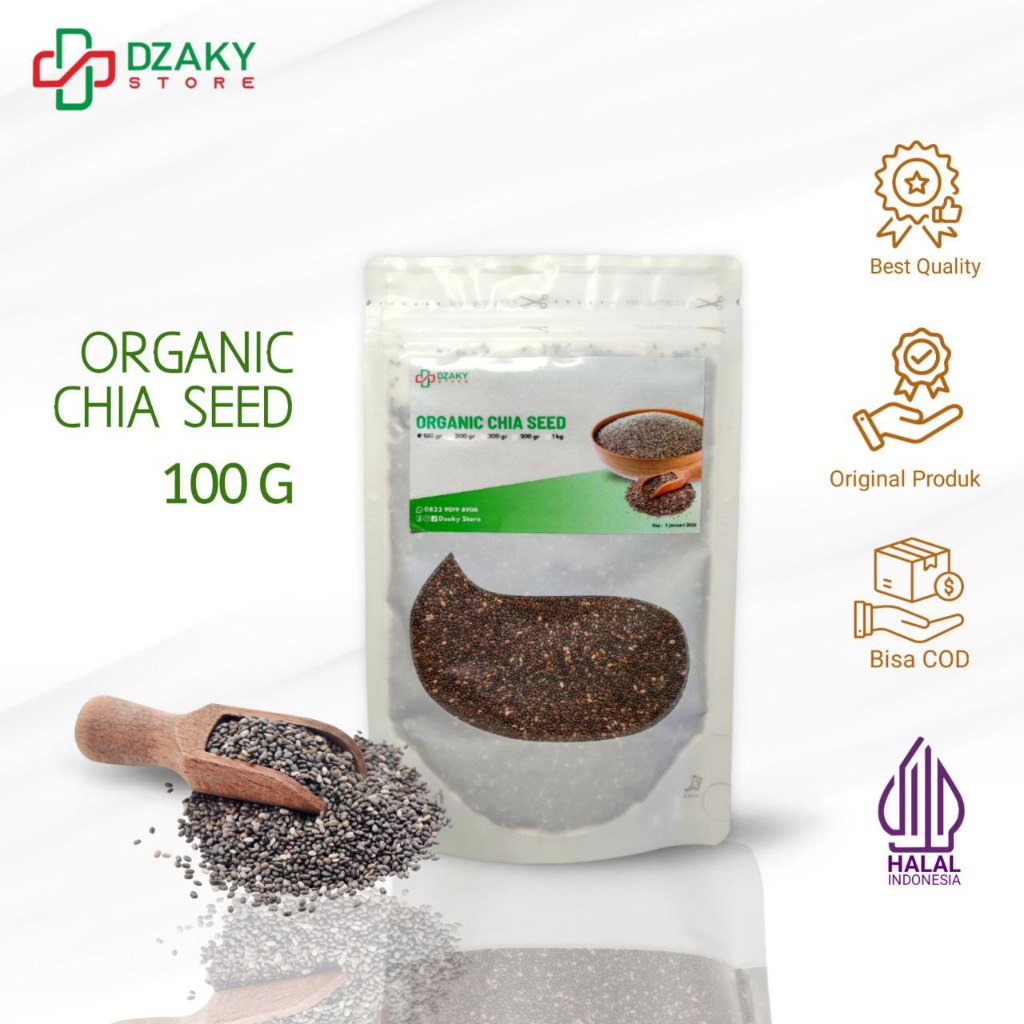 

(BISA COD) Organic Black Chia Seed | Biji Chiaseed Original Premium 100gr