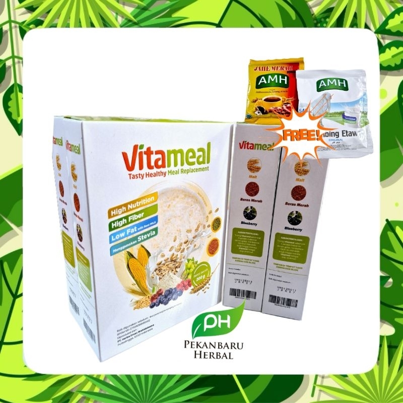 

VITAMEAL 4 PAKET FREE AMH JAHE MERAH DAN SUSU AMH HERBAL BPOM