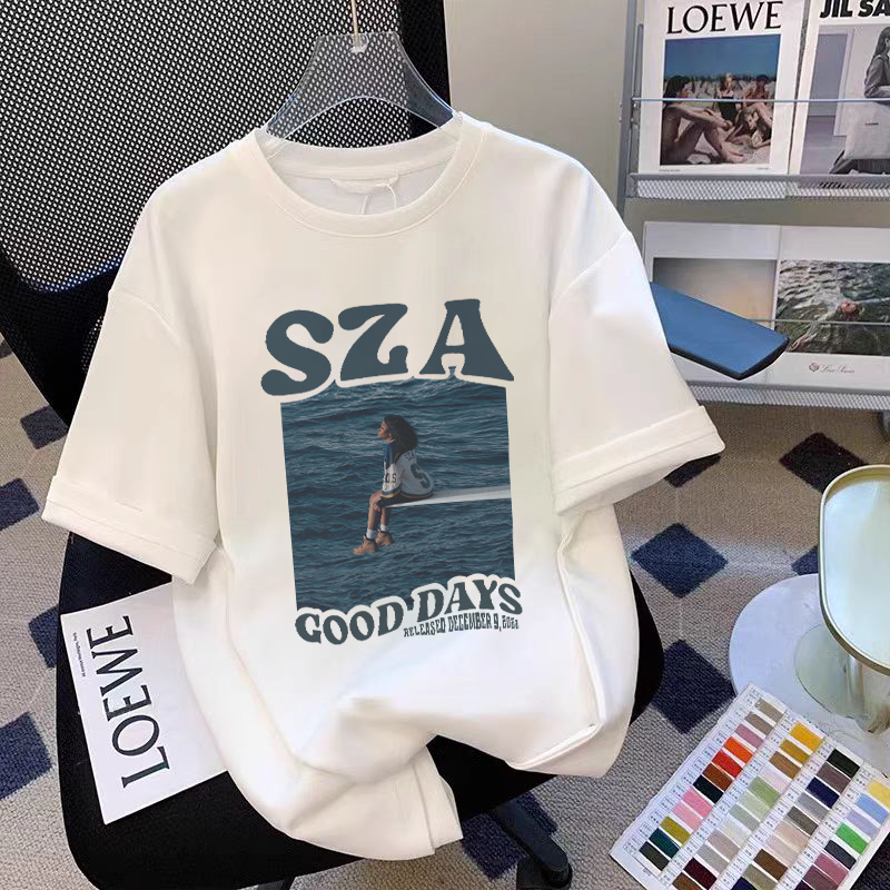 Premium Cotton Kaos Oversize Wanita - SZA Printed - T-shirt Import