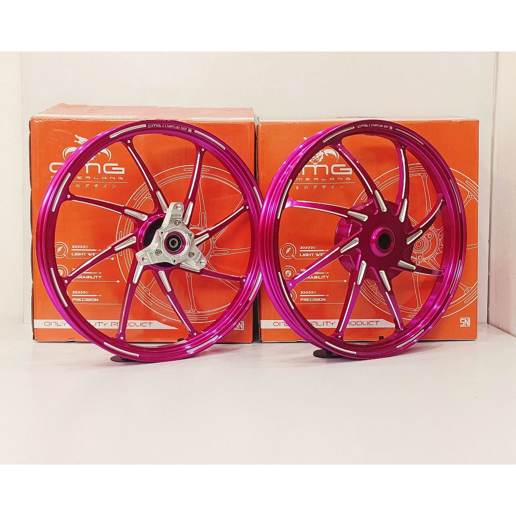 VELG CMG MG801 AEROX MODEL HYPERTECH PRO RX8 / AK88 / M8 CNC PALANG 8  RING 17 X 160/160 PNP YAMAHA 