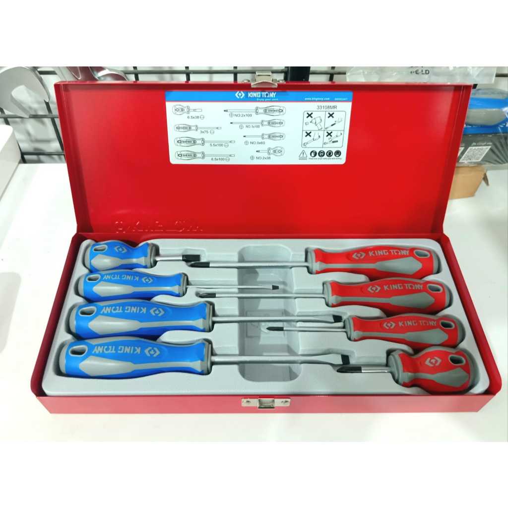 OBENG SET 8 PCS METRIC METAL CASE KING TONY