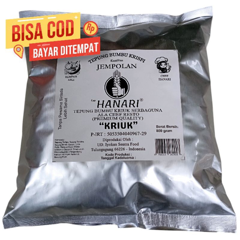 

Hanari Tepung Bumbu Sebaguna 800 gram [Tanpa Pewarna & Pengawet]