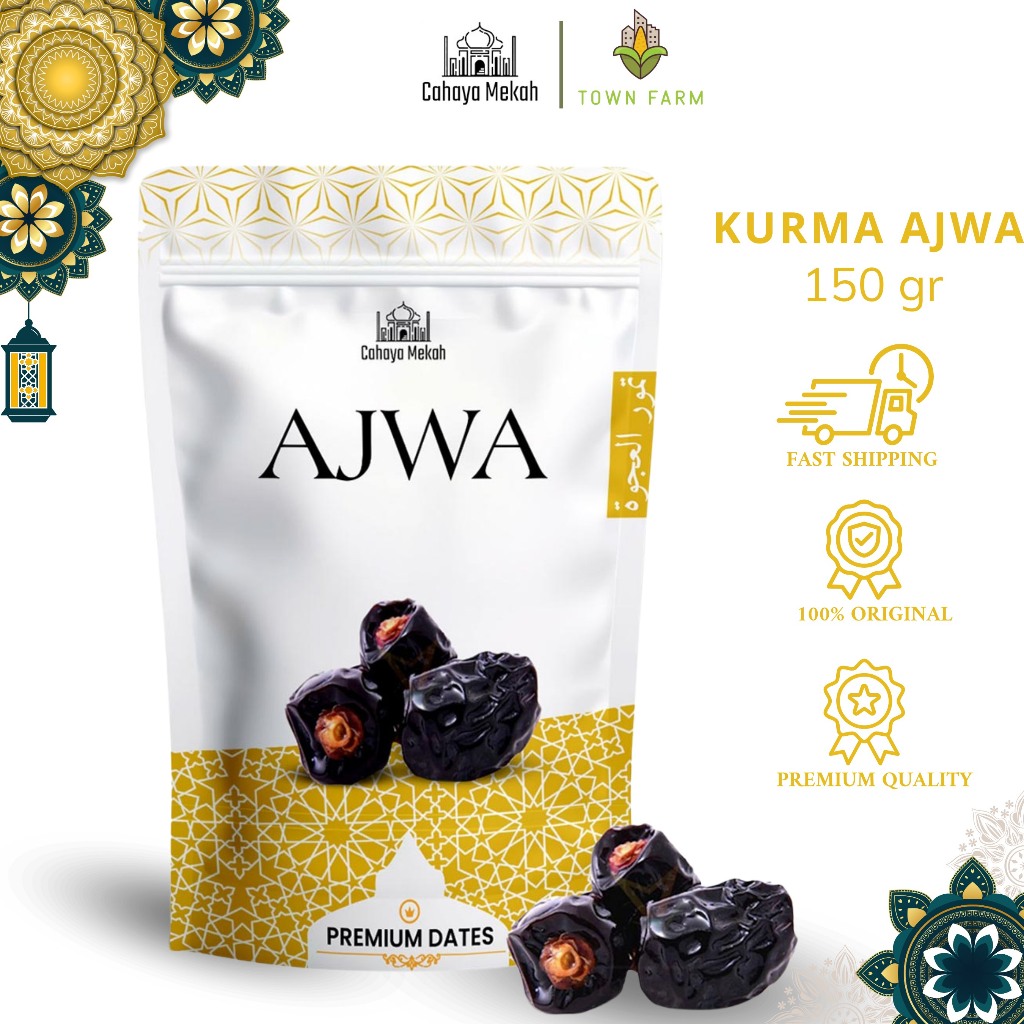 

Cahaya Mekah Kurma Ajwa Pouch 150gr Original Kurma Nabi High Quality Premium Kurma Madinah