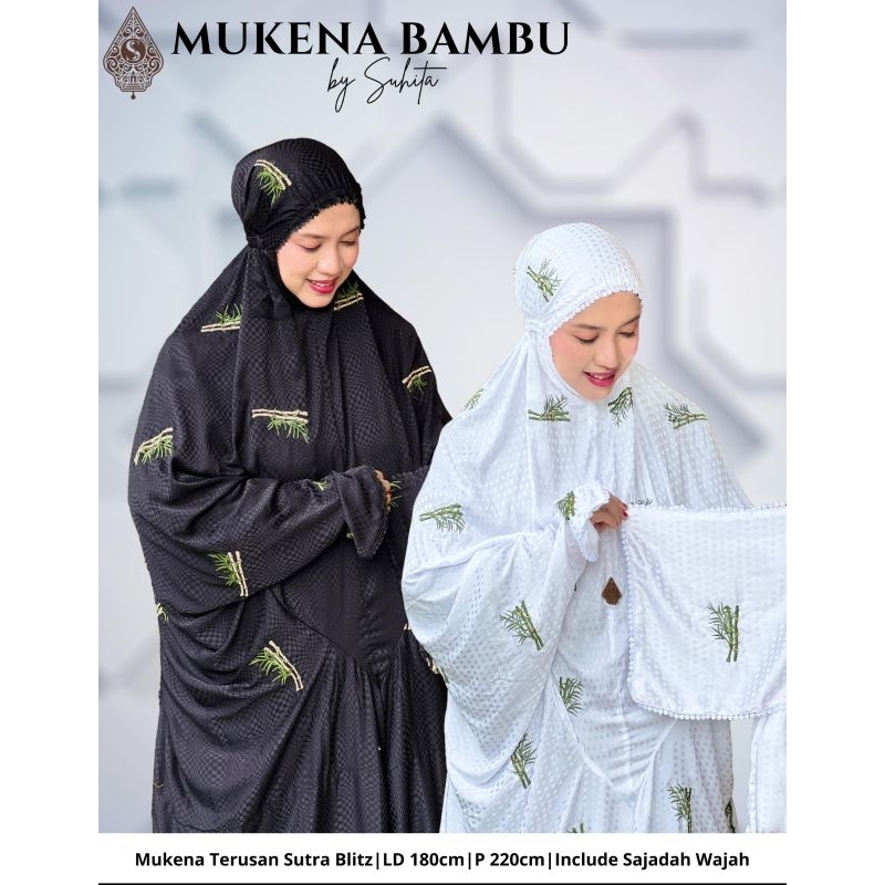 Mukena Terusan Sutra Blitz Bordir Bambu by Suhita