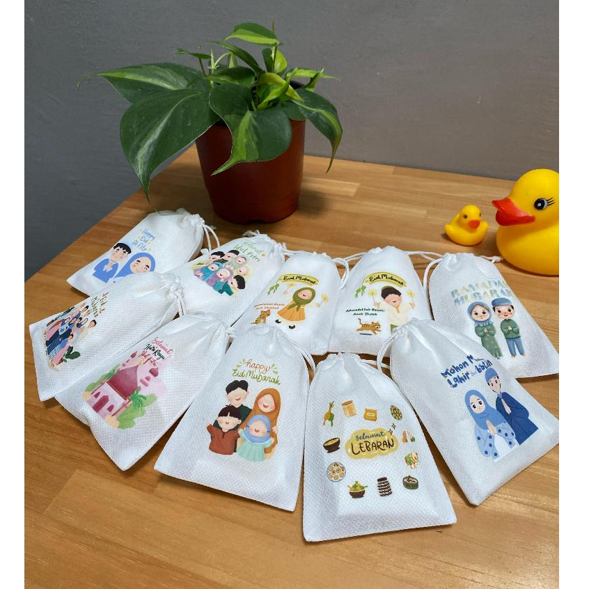 Kantong Serut 2 tali 75 gsm | Pouch Lebaran | Amplop Hari Raya | Amplop Lebaran | THR Lebaran