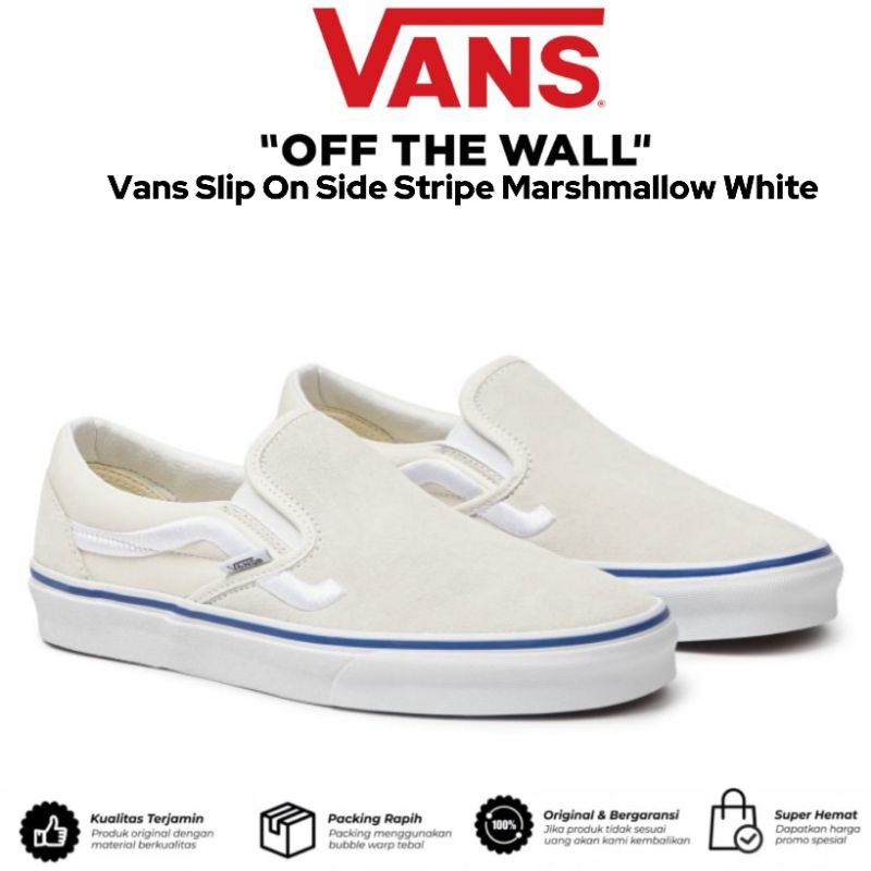 Sepatu Vans Slip On Side Stripe Marshmallow White