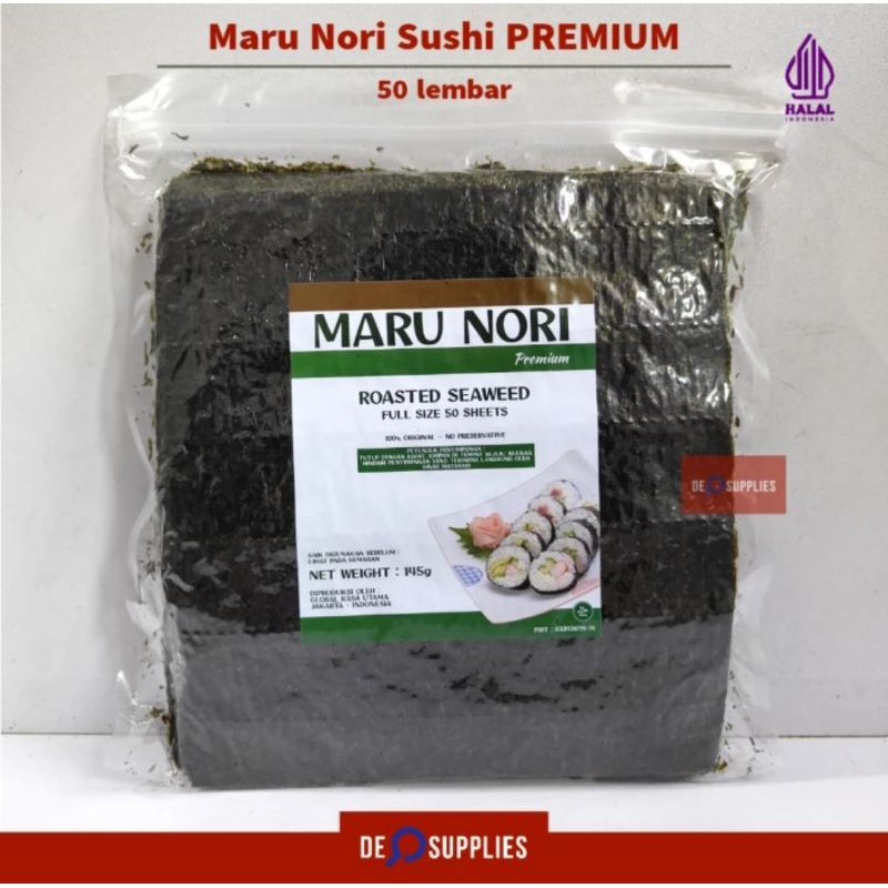 

Maru Nori PREMIUM Grade Sushi 50 Lembar - Rumput Laut Sushi Nori Halal