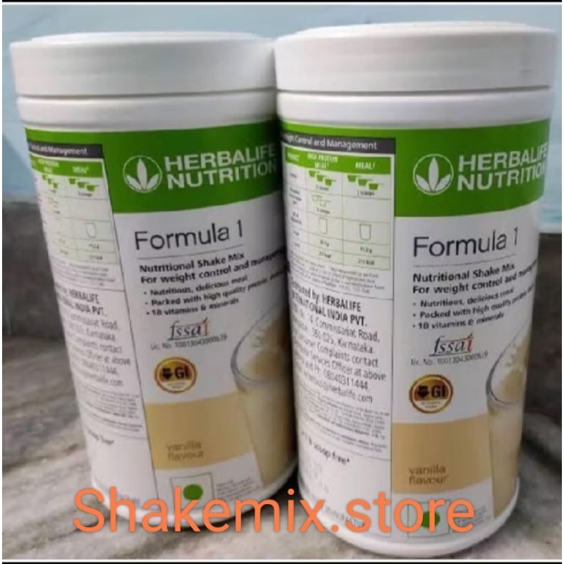 Promo 2 kaleng Herbalife Shake Mix Formula 1 rasa Vanilla  - Diet Detox - Original
