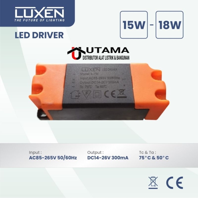 LUXEN LED driver 15 - 18 watt
