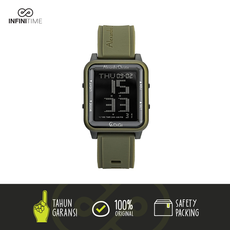 Jam Tangan Alexandre Christie AC 9344 Green Army UNISEX FREE CANVAS STRAP