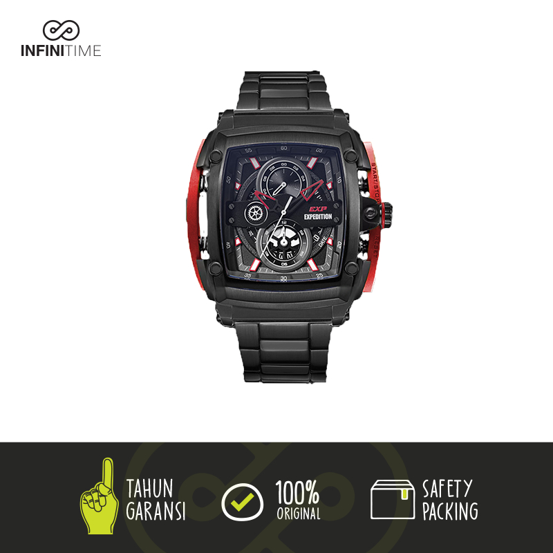Jam Tangan Expedition EXP 3008 E3008 Black Red Pria