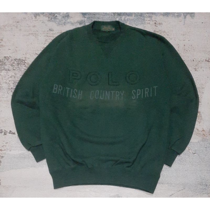 crewneck polo hijau botol sekond