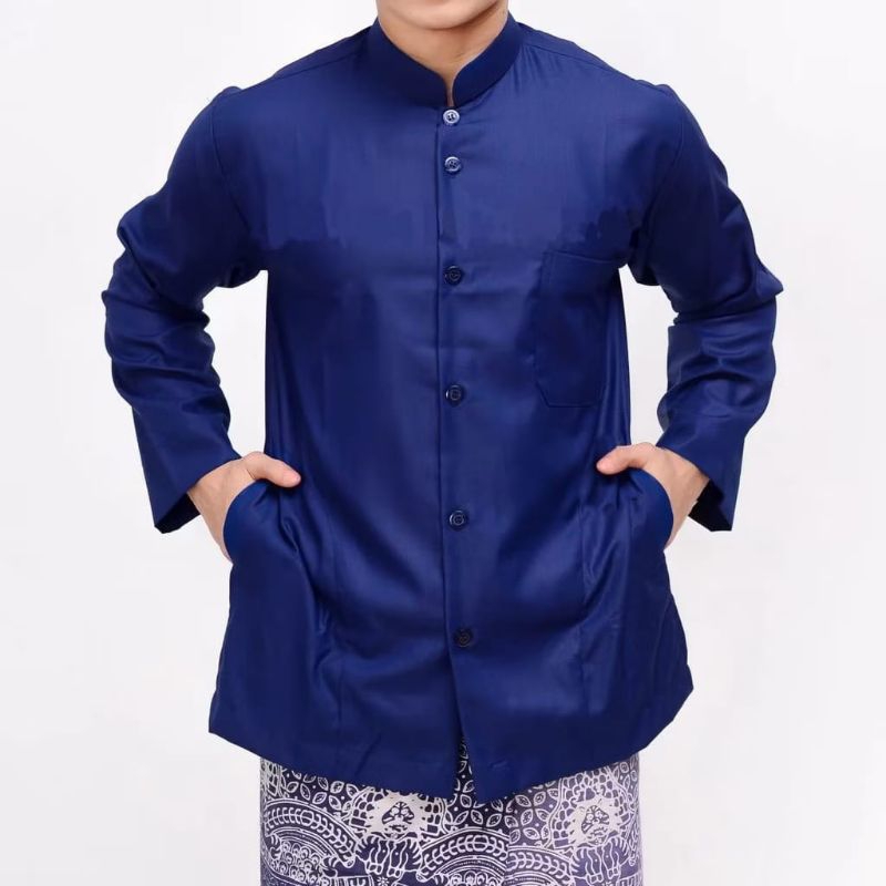 Koko Haibah Semijas Terompah Pria Dewasa Semi Jas Jasko Baju Koko Habaib Putih Polos Lengan Panjang