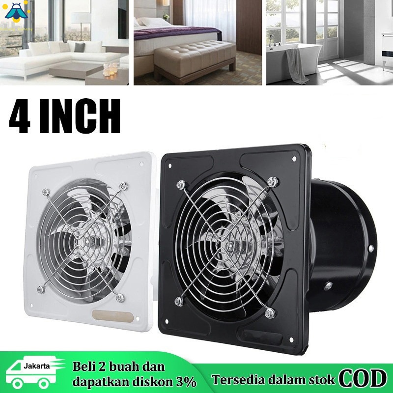 4Inch Exhaust Fan Dinding Kipas Exhaust Ventilasi Dinding exhaust fan kamar mandi Booster Fan