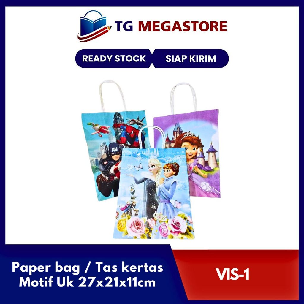 

Paper bag / Tas kertas Fancy Vis-1 Motif Uk 27x21x11cm