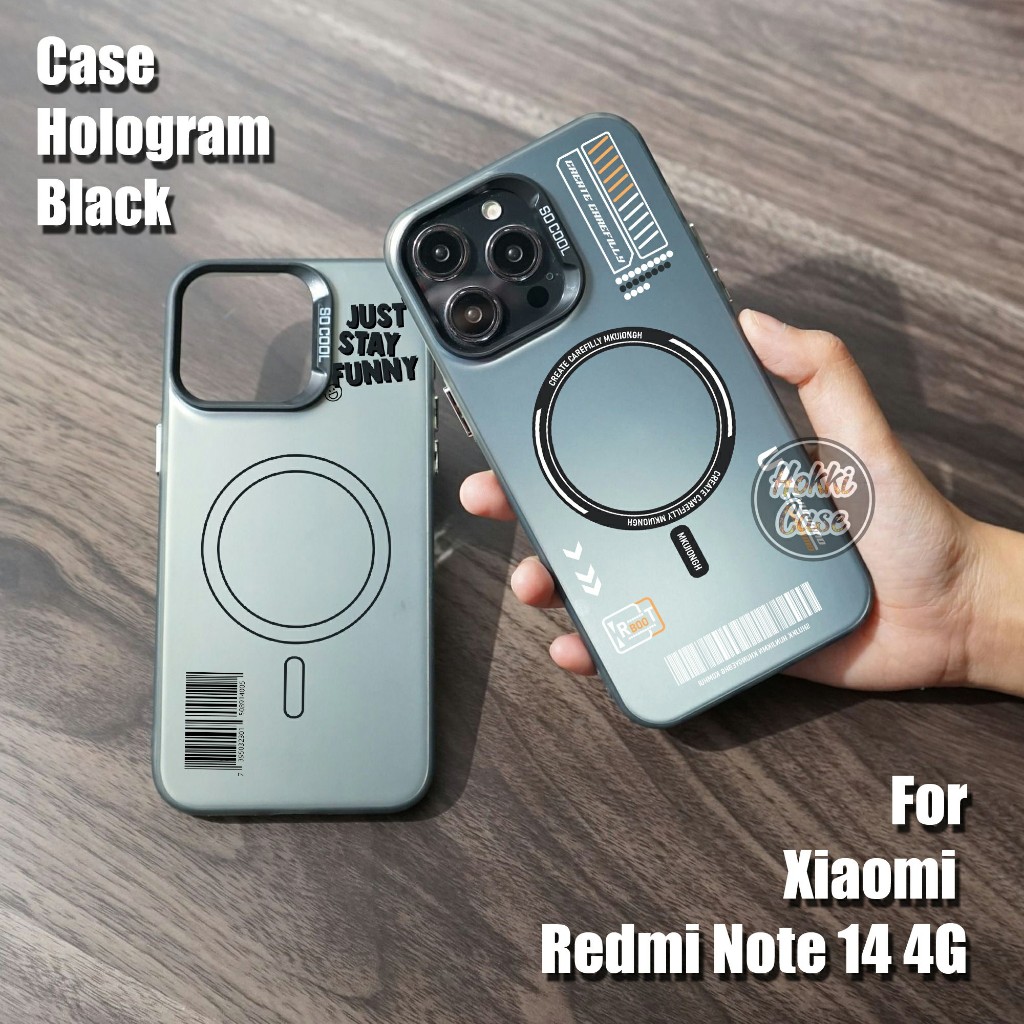 Case Redmi Note 14 4G - Casing Redmi Note 14 4G - Softcase Hologram Black Redmi Note 14 4G - Silikon