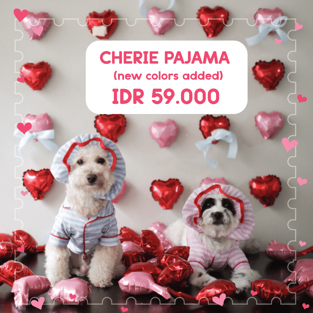 Baju Piyama Anjing & Kucing Cherie Pajama Set (Piyama + Head Snoods) - BEANSPAL