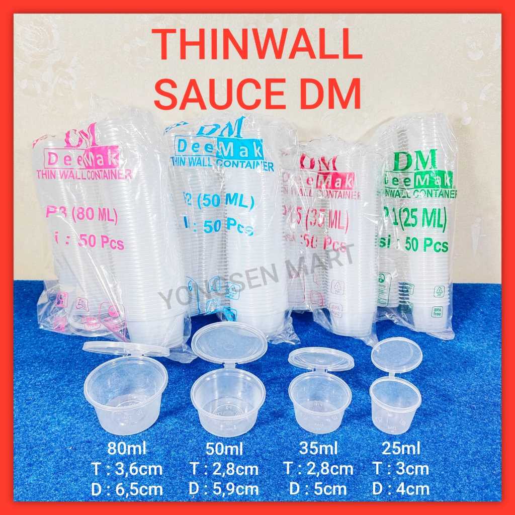 Thinwall sauce cup 35 ml / cup plastik / cup saos sambal DM / 50 pcs