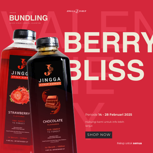 

JINGGA Paket Bundling Syrup Edisi Valentine – Strawberry and Chocolate Syrup 2L