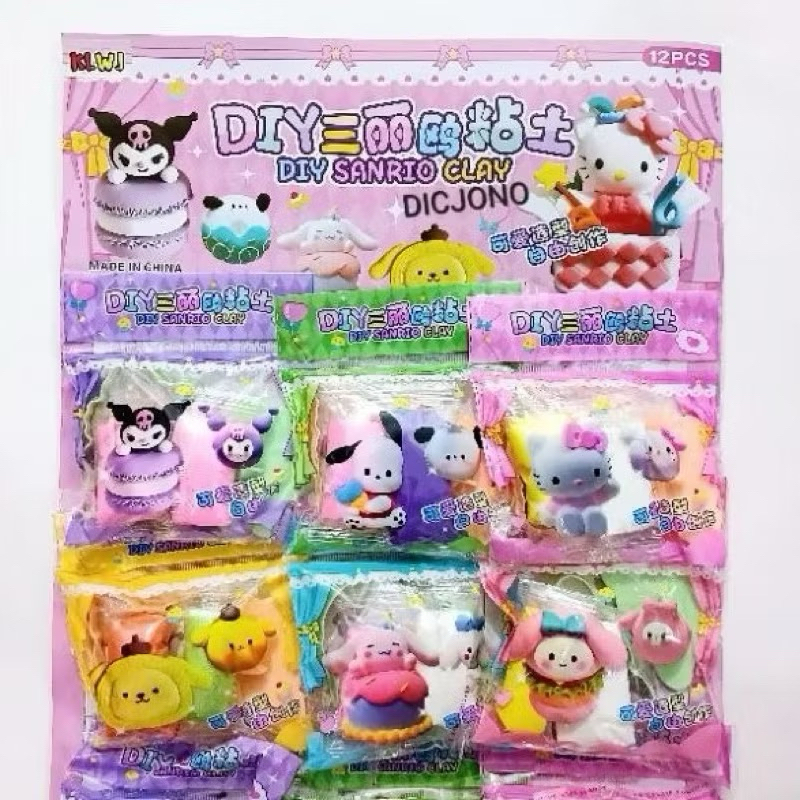 Mainan anak DIY CLAY SANRIO + cetakan sanrio lilin | Gift kado hadiah souvenir goodybag Makassar