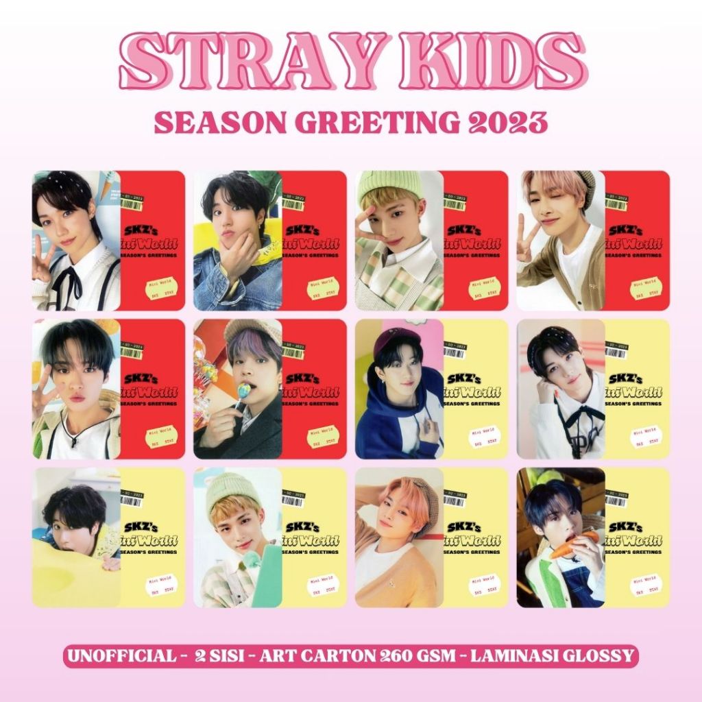 Photocard STRAY KIDS SEASON GREETING 2023 - PC 2 Sisi Kartu