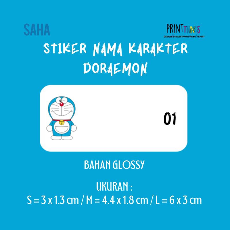 

STIKER NAMA GLOSSY KARAKTER DORAEMON ANEKA MOTIF