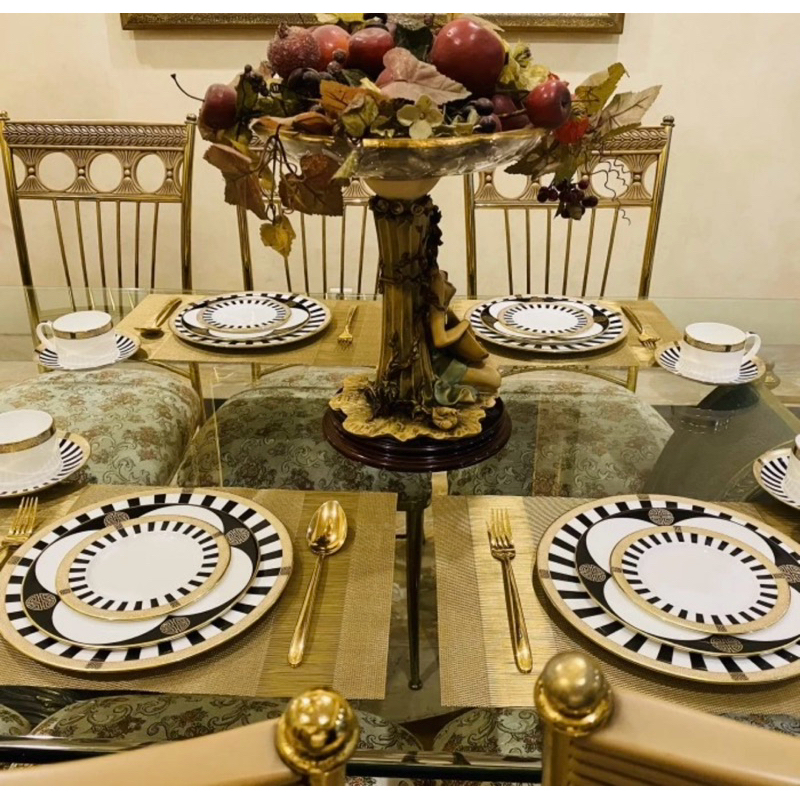 Dinner Set Royal Crown Derby England Satori Black Mewah Cantik