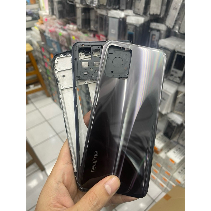 Casing Housing Kesing Full Set REALME 8 4G RMX3085 ORIGINAL -  BackDoor  BackCover Bekdor Back Door 