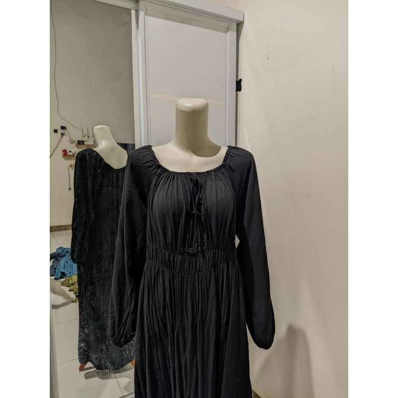 

preloved long dress lengan balon