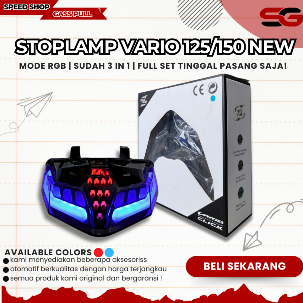 STOPLAMP VARIO 125 NEW VARIO 150 NEW 2019-2025 STOPLAMP SENJA M,ERAH 3 IN 1 LAMPU BELAKANG VARIO